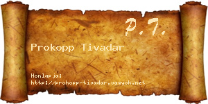 Prokopp Tivadar névjegykártya