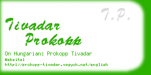 tivadar prokopp business card